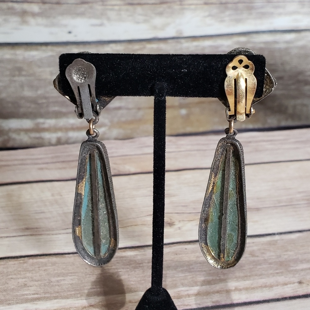 Vtg deco confetti acrylic bracelet & earrings - Picture 4 of 7